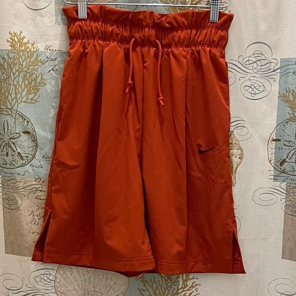 New Nike Loose Fit High‎ Rise Burnt Orange Swish XS Move To Zero Athletic Shorts